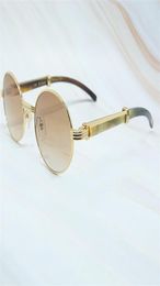 Fashion Sunglasses Men Women Designer Whole Luxury French Sun Glasses Full Rim Metal Shades Buffalo Horn Wooden Eyewear4912126