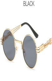 WholeOptical Round Metal Sunglasses Steampunk Men Women Fashion Glasses Brand Designer Retro Vintage Sunglasses UV4009616848