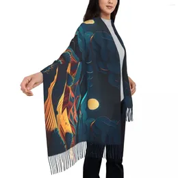 Scarves Warm Soft Scarf Winter Desert At Night Shawls And Wraps Landscape Design Bufanda Mujer Women Fashion Large