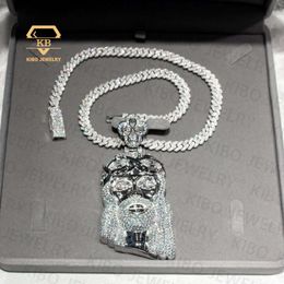 Fashion Jewellery Pendants Charms Custom Hip Hop Ice Out Moissanite Chain Pendant Mens 3inch Round Moissanite Diamond Pendants