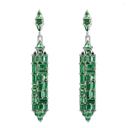 Dangle Earrings Shop Vintage 925 Sterling Silver Emerald High Carbon Diamonds Gemstone Tassel Drop Fine Jewellery Wholesale