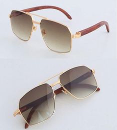 Designer Wood Frames glasses Sunglasses for women Large Square Wooden Sunglass White Inside Black Buffalo Horn Sun glasses Mens Ma4900230