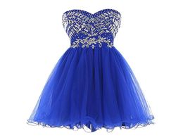 Sweet 15 Dresses Short Rhinestone Beaded Ball Gown Prom Dresses Sweetheart Puffy Tulle Homecoming Dress for Juniors4770800