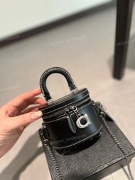 Designer Double Zippered Tote Bag Mini Bucket Bag Womens One Shoulder Chain Crossbody Bag Handbag Fashion Clutch Bag Cute Makeup Bag Key Pouch LY