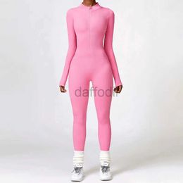 Women's Tracksuits New Seamless Set Jumpsuits One-Piece Suit Zipper Gym Up Workout Clothes Fitness Bodysuit Sportswear Tracksuit 24318