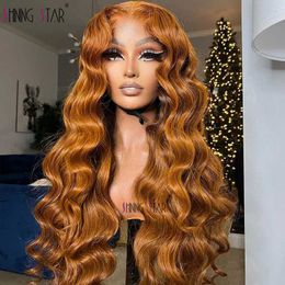 Synthetic Wigs 13x6 HD Lace Frontal Wigs For Women Human Hair Body Wave Lace Wig Ginger Orange Coloured 13X4 Lace Front Human Hair Wigs Plucked 240328 240327