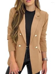 Women's Suits Blazers In Outerwears Solid Colour Casual Long Sleeved Lapel Button Small Suit Jacket Slim Elegant Fashion Top