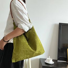 Evening Bags Simple Jacquard Tote For Women Luxury Designer Shopper Handbags 2024 Girls Fashion Retro Green Large Capacity Shoulder
