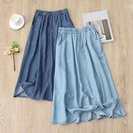 Skirts 2024 Fashion Summer Denim Women Vintage High Waist A-Line Korean Version Female