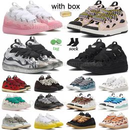 Designer Trainers Yellow Dress Shoes Leather Triple Black Pink Walking Rubber Curb With Box Lace Up Lavines Extraordinary Mesh White And Black Sliver Scarpe Sneaker
