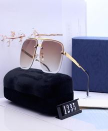 Luxury Men and Women Brand Sunglasses 123 Fashion Oval glasses UV Protection Lens Coating Mirror Lens Frameless Colour Plated Frame2487727