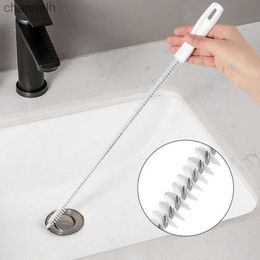 Other Household Cleaning Tools Accessories 45/60cm Pipe Spiral Brus Bathroom Hair Sewer Drain Overflow Brush Clog Plug Hole Remover Tool 240317