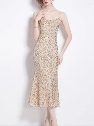 Casual Dresses Party Dress 2024 Product High End Design Sexy Formal Occasion Wedding Sequins Sling Evening Women Fishtail Long
