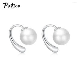 Stud Earrings 925 Sterling Silver Trendy Pearl Statement For Women Girls Wedding Engagement Fashion Jewelry