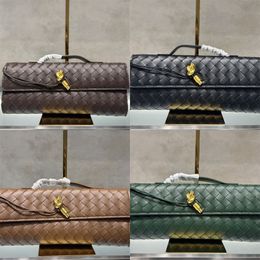 Retro andiamo designer woman handbag leather 10a versatile clutch high quality intrecciato envelope clutch summer bolso de XB144 B4