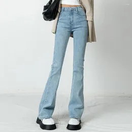 Women's Jeans Women Breathable Denim Pants Zipper Button Stylish Ladies Casual Flared Bottoms Female Clothing