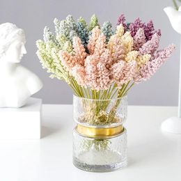 Decorative Flowers 6pcs Imitation Artificial Multicolor Bouquet Wedding Decoration Flower Arrangement Fake For Desktop Decor