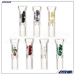 Colourful Flat Glass Philtre Tips Hookahs Smoking Accessories 2Inches Cigarette Holder For Tobacco Dry Herb Rolling Papers