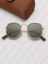 hexagonal fashion sunglasses woman sun glasses mens sunglasses eyeware for woman with top quality leather case4150588