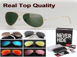 Brand design Pilot Sunglasses Men Women Driving glasses Metal Frame Mirror glass Lens with original box packages accessories ev3197308