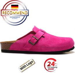 Mens Women Designer Slipper Slides Sandals Soft Suede Leather Taupe Mocha White Pink Mens Scuffs Outdoor Platform Slippers02