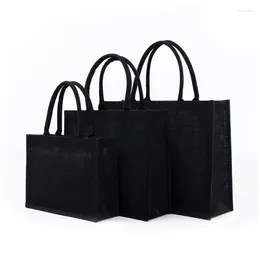 Shopping Bags Women Jute Tote Burlap Bag With Soft HandleShopping Organiser Environmental Storage Handbag Luxury Designer