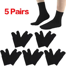 Men's Socks 5 Pcs Japanese Men And Women Summer Fibre Two Finger Black Kimono Flip Flop Sandal Split Ninjia White Tabi Toe