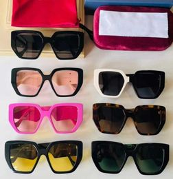 Original quality luxury brand sunglasses GG0956S black large frame LOGO temples allmatch fashion mens and womens glasses UV prote9841023