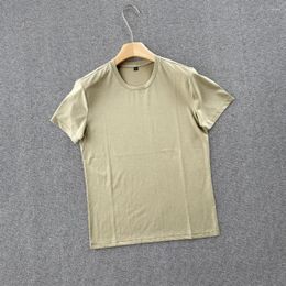 Men's T Shirts Fabric Is Smooth And Breathable Thin Cotton Mulberry Silk Round Neck Short-sleeved T-shirt