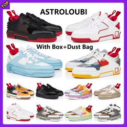 con box Astroloubi Designer Dress Scarpe Allenatori Piattaforma Sneaker Casual Sneaker Black Red Overlays Lettera di pelle Tela Rivet Domenne Donne Schema da passeggio