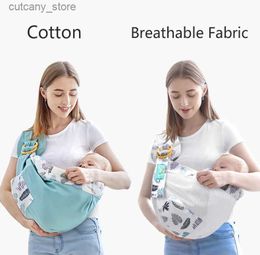 Carriers Slings Backpacks Baby Carries Cotton Hands-free Sling Newborn Baby Strap Holder Breastfeeding Stretchy Wrap Carrier Safety Ring L240318