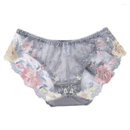 Women's Panties Sexy Lace Embroidered Breathable Sweat Absorption Extra Soft Transparent Briefs Underwear For Women