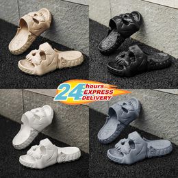 Summer Men's and Women's Slippers Solid Colour Skull Head Flat Heel Sandals Depusd Designer High Quality Fashion Slippers Waterproof Beach Sports Slippers GAI