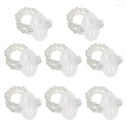 Charm Bracelets 8 Pcs Elastic Pearl Wrist Corsage Band Wedding Corsages DIY Flowers Decoration For Beach Festival Party Prom