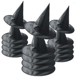 Party Decoration 5/10Pcs Halloween Witch Hat Unisex Black Hats For Adults Kids Supply Cosplay Costume Props Decor Wizard Caps