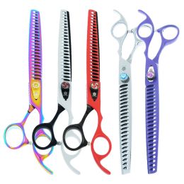 Irons Purple Dragon 8 Inch Japan Steel Pet Grooming Shears Dog Cat Hair Thinning Scissors Professional Animals Haircut Scissors B0059b