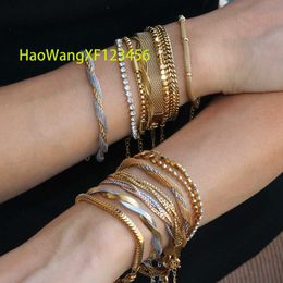 Nabest Stainless Steel Chain Bracelet Women Jewelry Waterproof 18K Gold Plated Snake Link Cuban Chain Bracelets