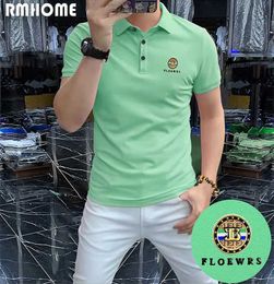 Men's T-Shirts 2023 New Polo T-shirt Mens Lapel Short Sleeve Business Casual Modern Stylish Multicolor Male Tees Slim Comfortable Clothing 4XL J240316