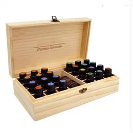 Storage Bags Grids Wooden Box 25 Grid Needful Oil Solid Wood Case Holder Durable Bottles Home Oils