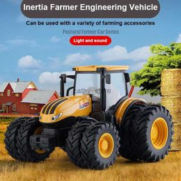 Diecast Model Cars Toy Car Farm Tractor Trailer 1/24 Engineering Construction Truck Farming Machine Inertial glide for Children Boys Kids GiftL2403