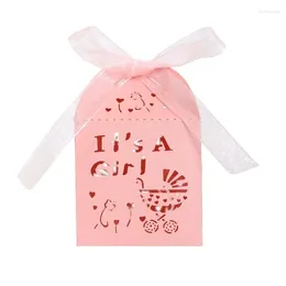 Gift Wrap 10/25pcs Small Cute Boxes For Girl Baptism Baby Shower Birthday Party Favour Packaging Pink Candy Box Supply Wholesale