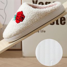 Walking Shoes Women Plush Slip-on House Non Slip Soft Furry Slippers Comfortable Fluffy Preppy Breathable For Home Indoor