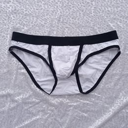 Underpants Mens Low Rise Bulge Pouch Briefs Seamless Underwear Separation Panties Elastic Lingerie Male Swimming Trunks