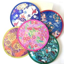 Decorative Figurines Portable Collapsible Fans Summer Round For Beach Lawn Hand Fan Kid Outdoor Folding Flying Disc