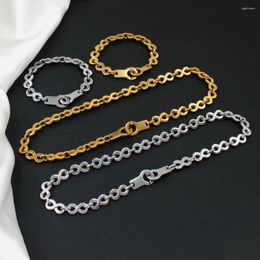 Necklace Earrings Set Arrivals 18K Gold Plated Stainless Steel Chain Jewelry Curve 8-Shape Hypoallergenic Bracelet Gift