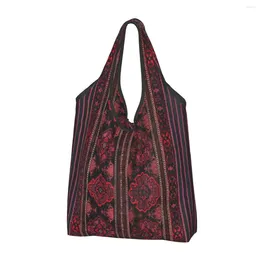 Storage Bags Kawaii Printing Vintage Traditional Moroccan Bohemian Rug Tote Shopping Bag Portable Shopper Shoulder Boho Handbag