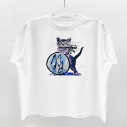 Women's T-shirt designer T shirt Y2K couple round neck digital animal print short sleeved shirt