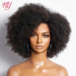 Synthetic Wigs Afro Kinky Curly Lace Front Wig Brazilian Remy Human Hair HD Lace Natural Hairline 13X4X2 Glueless Afro Short Bob Human Hair Wig 240329