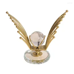 Decorative Figurines Crystal Ball With Stand Eagle Wings Creative Unique Vintage Ornaments Sphere For Bedroom