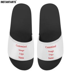 Slippers INSTANTARTS High Quality PVC Men and Women Slip On Slide Sandals Sublimation Printed Custom Summer Slippers for Children